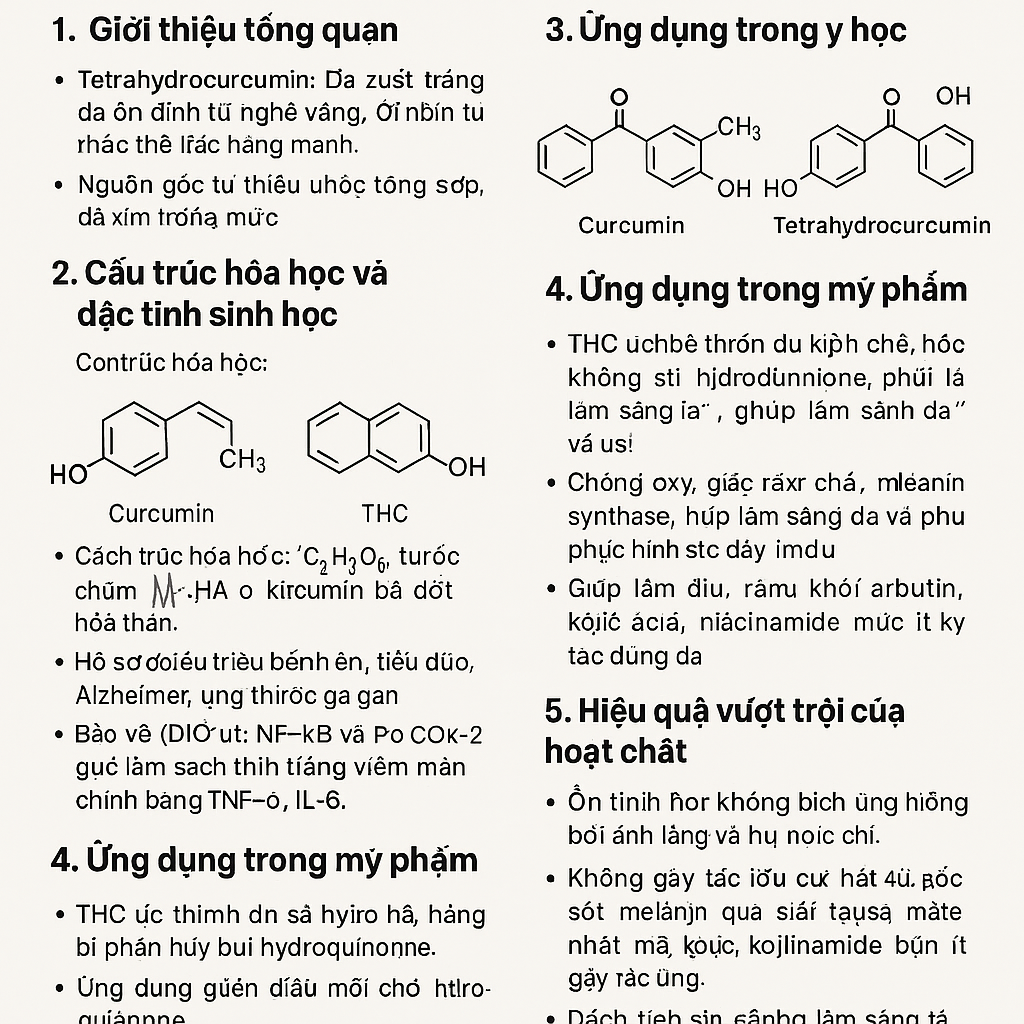 Tetrahydrocurcumin La Hoat Chat Gi Cong Dung Trong Duoc My Pham