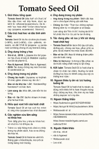 Tomato Seed Oil La Hoat Chat Gi Cong Dung Trong Duoc My Pham