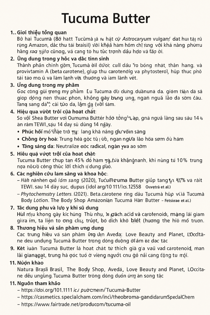 Tucuma Butter La Hoat Chat Gi Cong Dung Trong Duoc My Pham