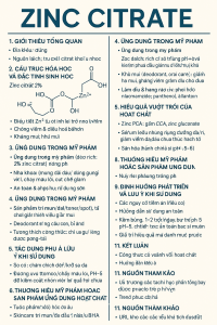 Zinc Citrate La Hoat Chat Gi Cong Dung Trong Duoc My Pham