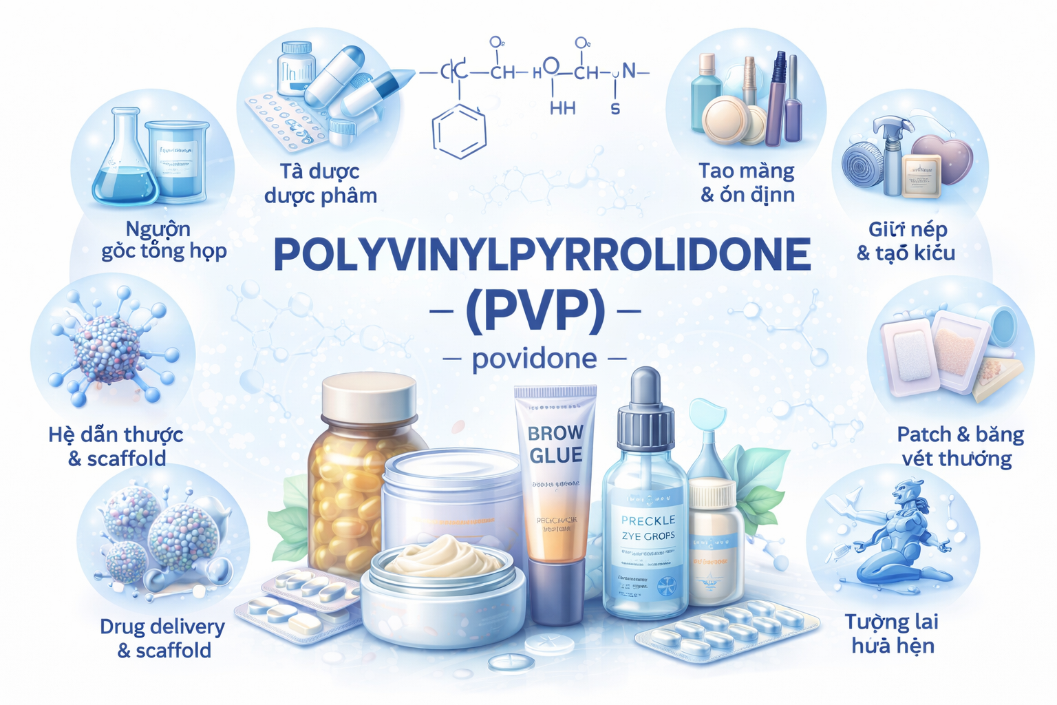 Polyvinylpyrrolidone La Hoat Chat Gi Cong Dung Trong Duoc My Pham