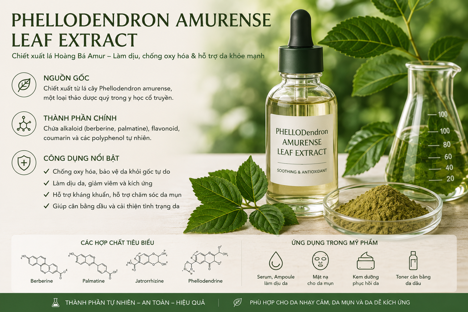 Phellodendron Amurense Leaf Extract La Hoat Chat Gi Cong Dung Trong Duoc My Pham
