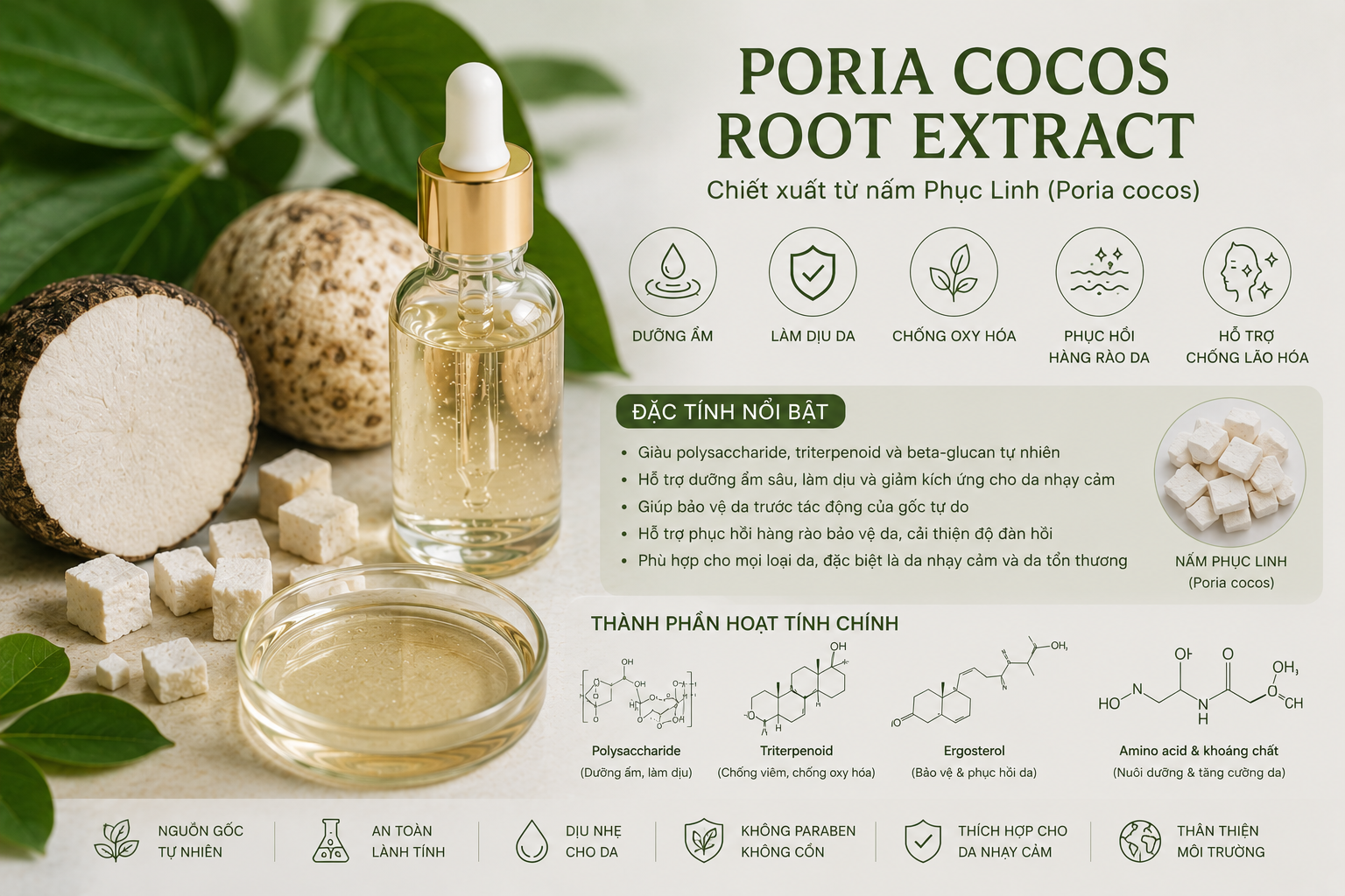 Poria Cocos Root Extract La Hoat Chat Gi Cong Dung Trong Duoc My Pham