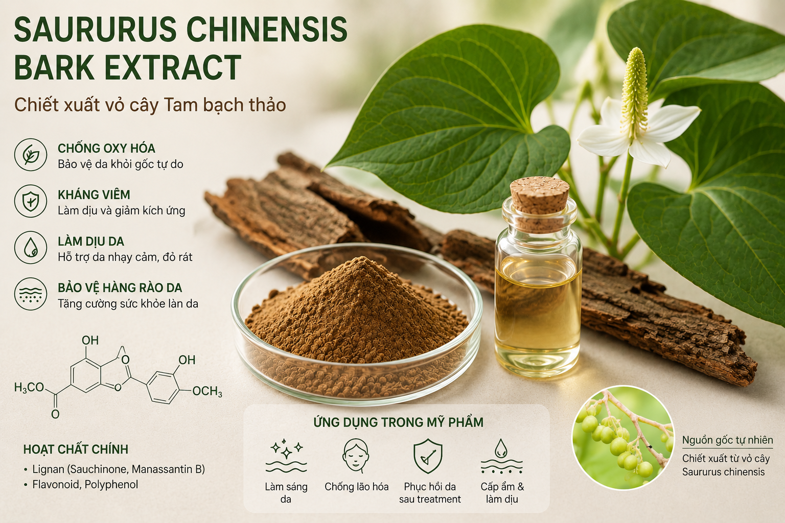 Saururus Chinensis Bark Extract La Hoat Chat Gi Cong Dung Trong Duoc My Pham