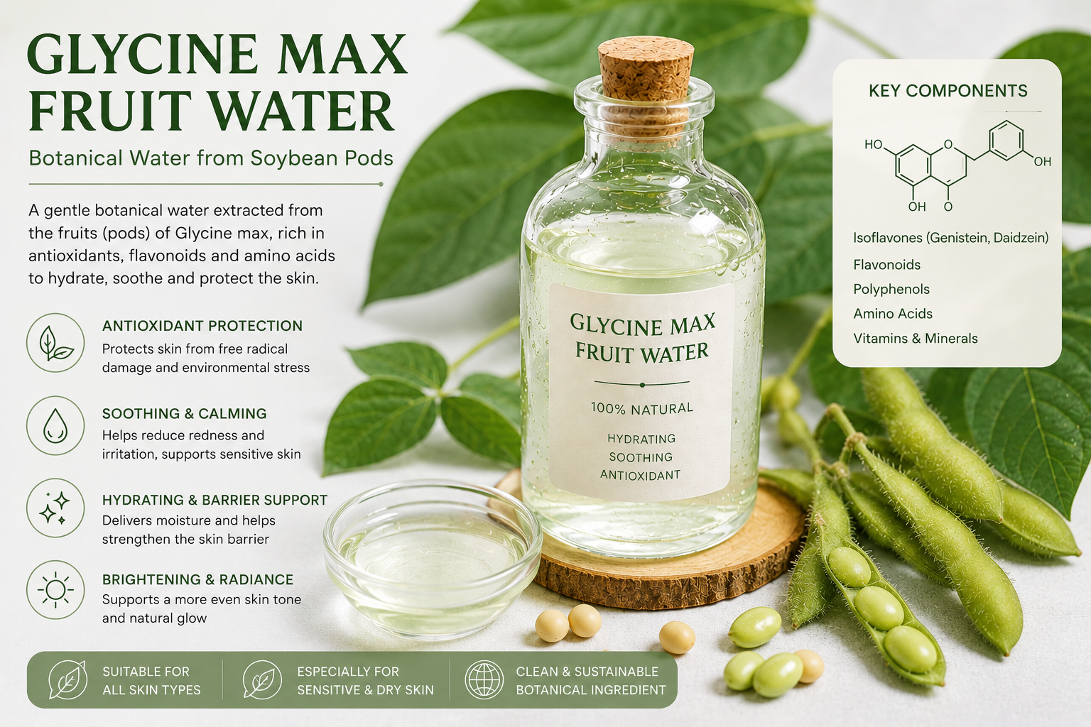 glycine max fruit water la hoat chat gi cong dung trong duoc my pham