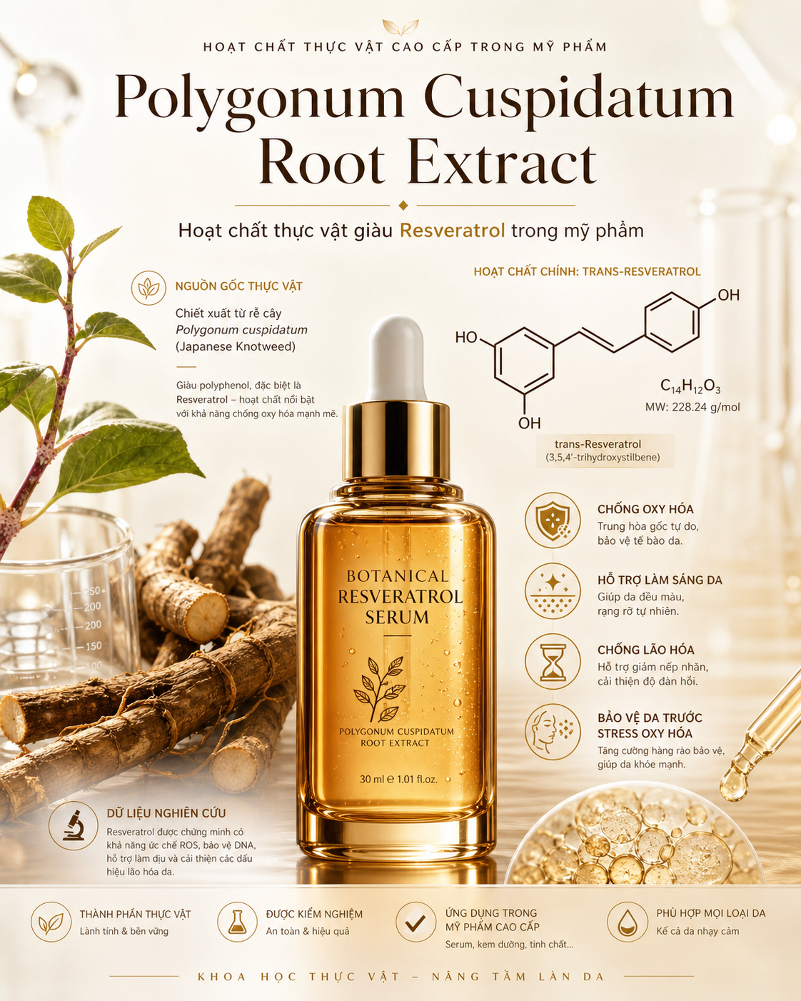 polygonum cuspidatum root extract la hoat chat gi cong dung trong duoc my pham